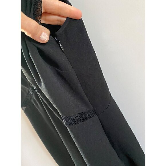 Allsaints Ally Dress Black Lace Sz 4 polyester Sheer Lace Panels LBD retail $230 - Picture 8 of 10